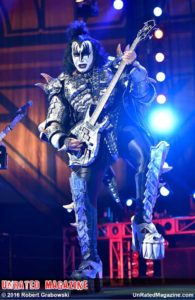 Gene Simmons of KISS at BMO Harris Bank Center on August 20, 2016 (photo credit Rob Grabowski)